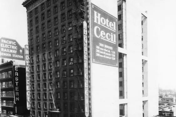 Hotel Cecil, photographed in 1928. Los Angeles Public Library photo collection