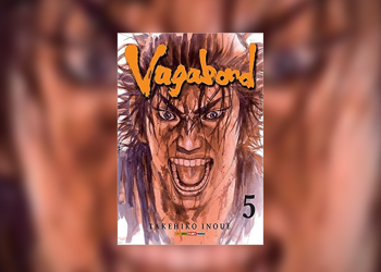 Musashi grita de ódio na capa de Vagabond Vol. 5.