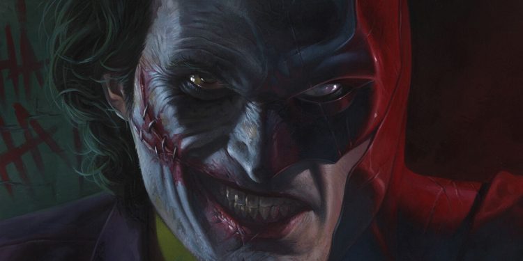 Capa variante da Detective Comics, onde Batman e Coringa se juntam em uma mesma face.