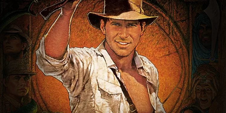 Indiana Jones no pôster de Os Caçadores da Arca Perdida
