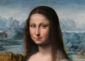 Uma pintura da Mona Lisa da oficina de Leonardo da Vinci, mantida na coleção do Museo del Prado em Madri, Espanha. Coleção do Museu do Prado