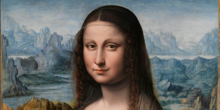 Uma pintura da Mona Lisa da oficina de Leonardo da Vinci, mantida na coleção do Museo del Prado em Madri, Espanha. Coleção do Museu do Prado